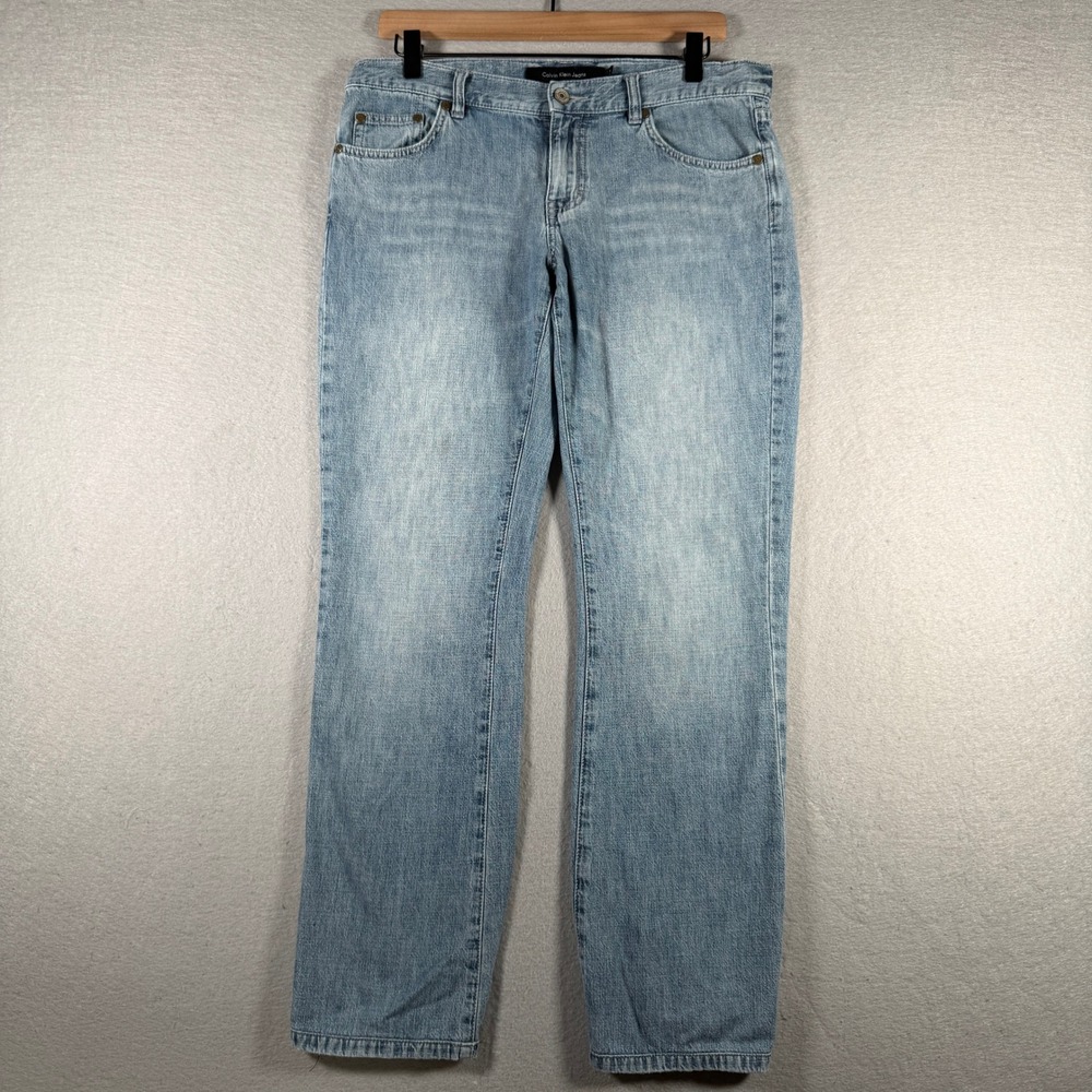 Vintage Calvin Klein Jeans Womens 8 Low Rise Flare Light Wash Blue Denim Cotton